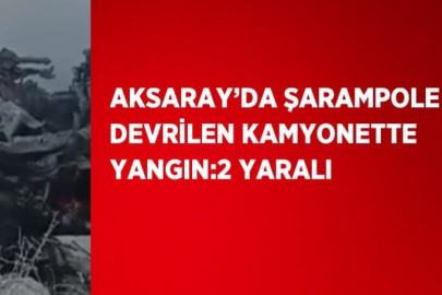 Aksaray'da Kamyonet Şarampole Uçtu: 2 Kişi Yaralandı