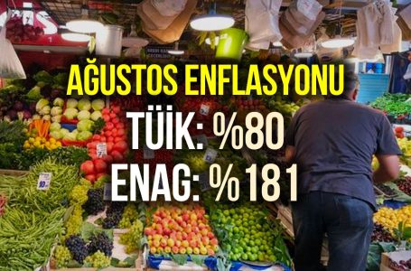 Ağustos Enflasyonu: TÜİK Yüzde 80 – ENAG Yüzde 181
